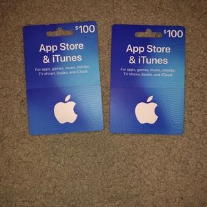 2 iTunes $100 cards